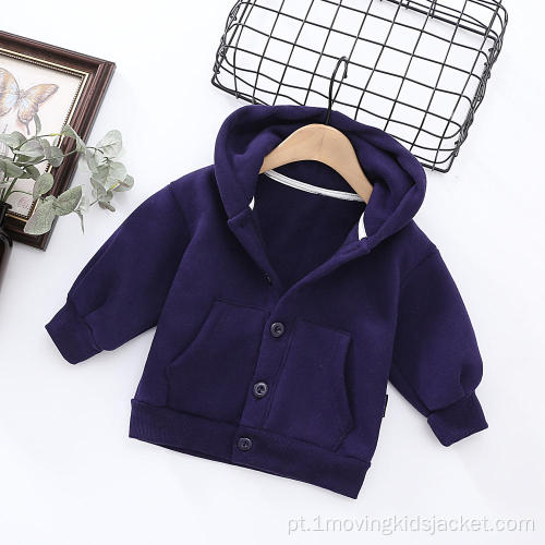 Moletom Infantil Cardigan Primavera e Outono com Capuz